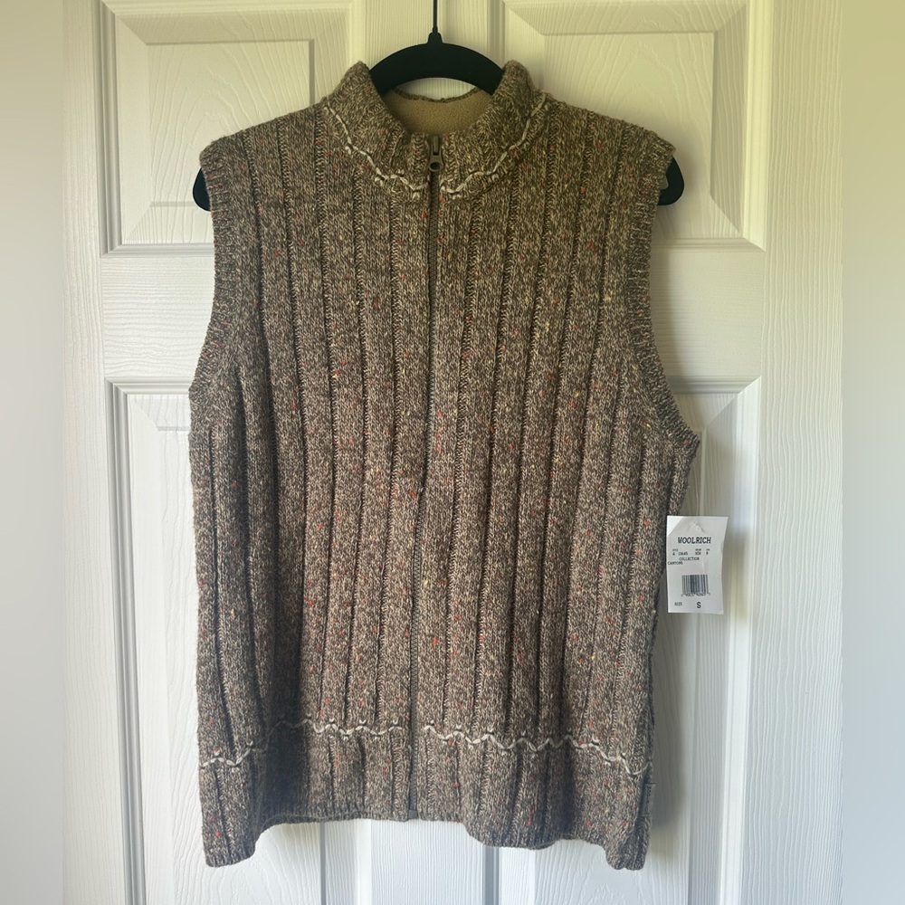 NWT Woolrich Full Zip Brown Wool
Blend Sweater Vest